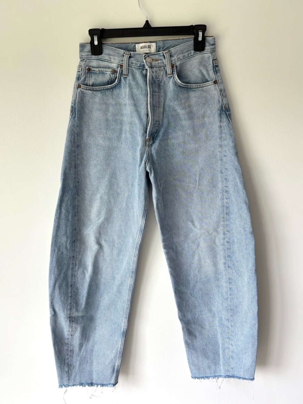 Agolde Light Wash Wide Leg Flare Jeans - Picture 3 of 12